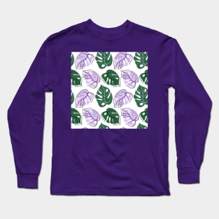 Pattern with monstera leaves Long Sleeve T-Shirt